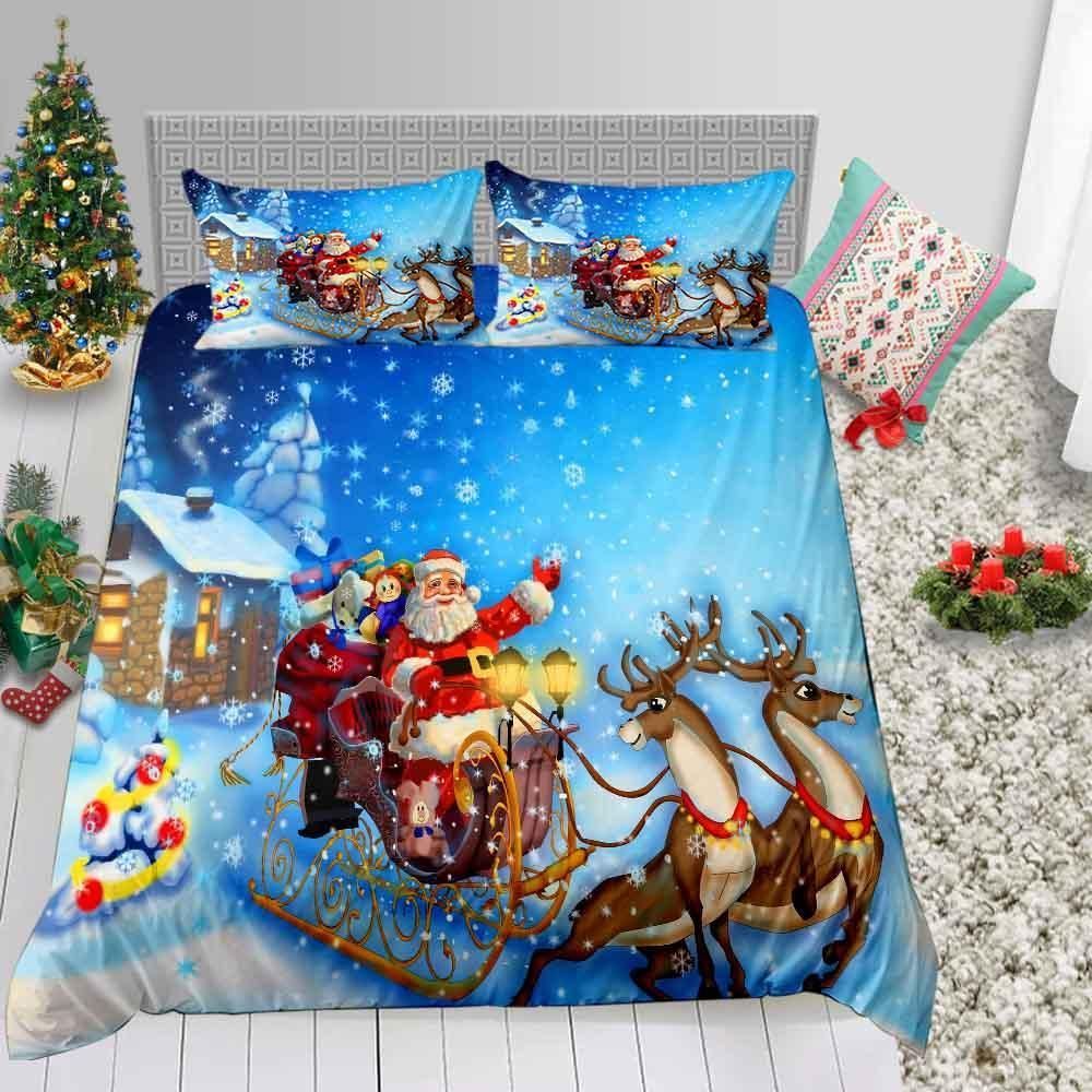 Christmas Night Santa Send Gifts 3D Bedding Set