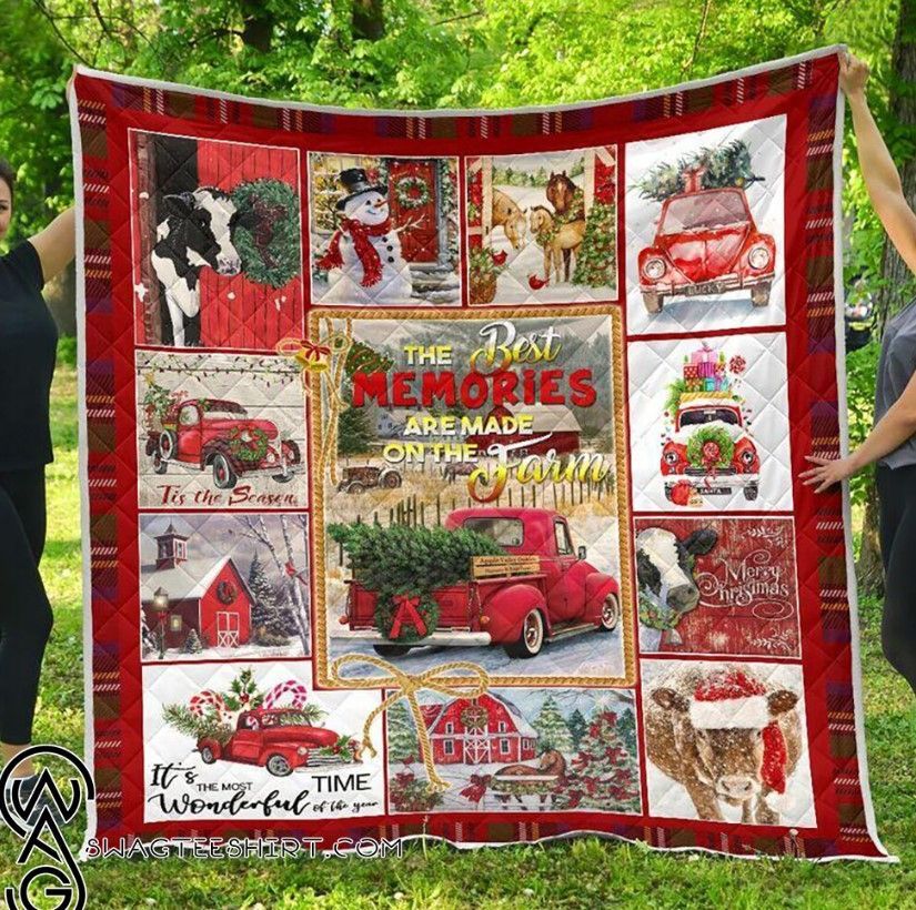 Christmas On The Farm Sherpa Fleece Blanket