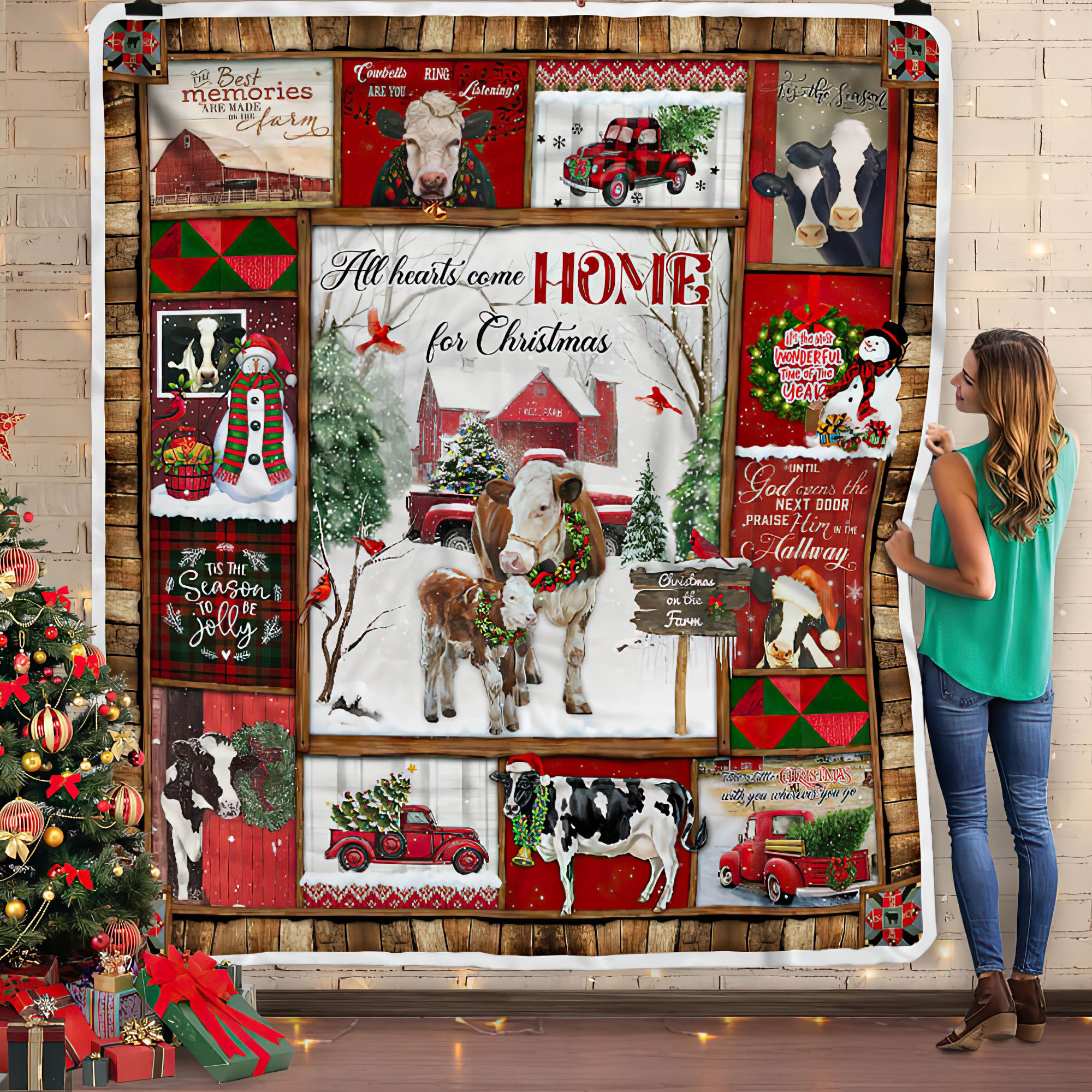 Christmas On The Farm DPC111110 Quilt Blanket