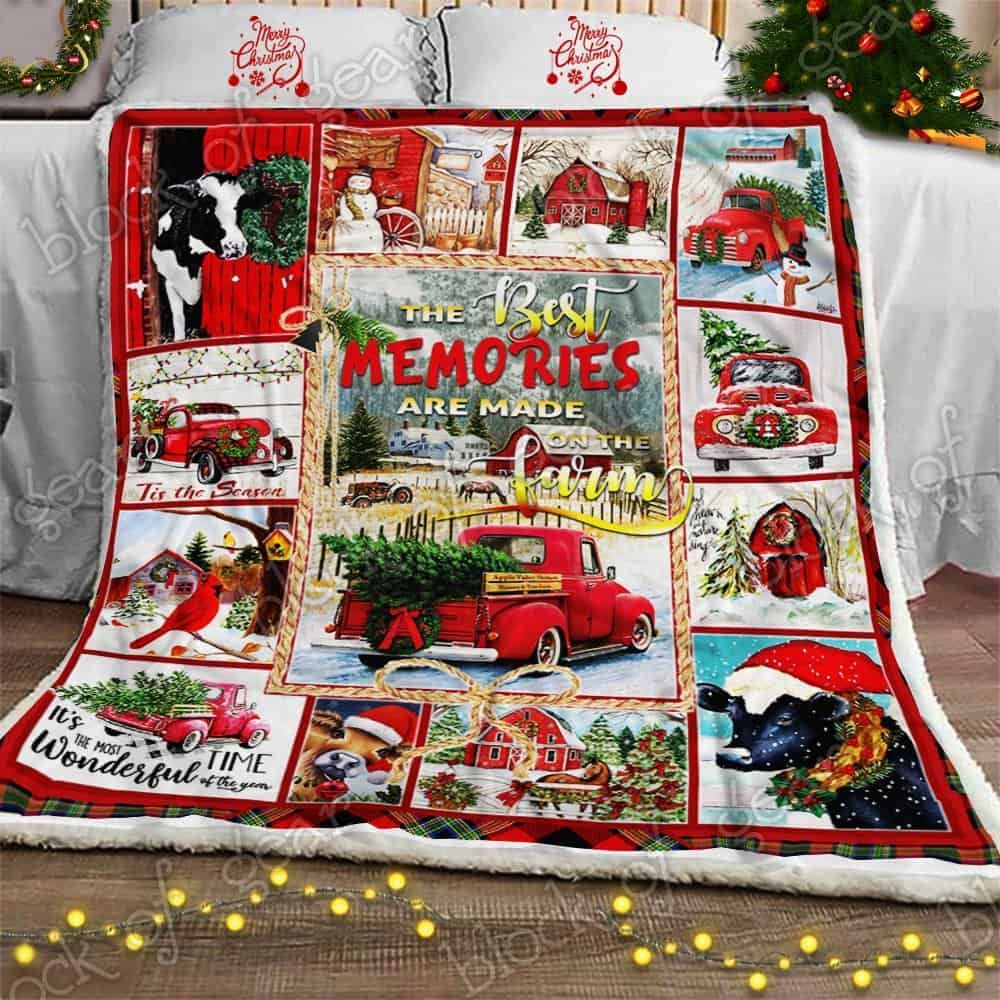 Christmas On The Farm Fleece Blanket