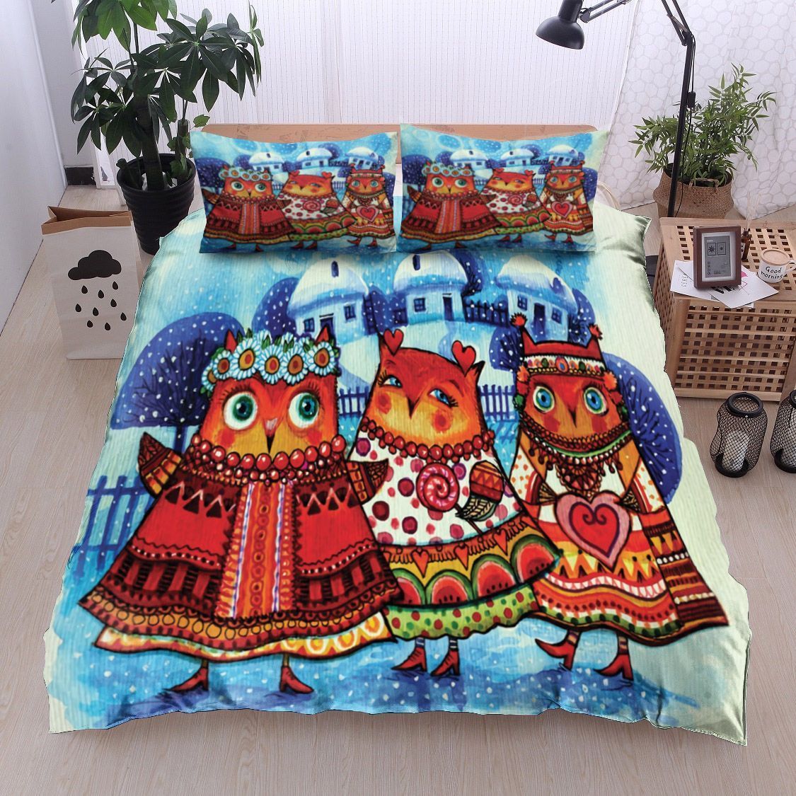 Christmas Owl Bedding Set