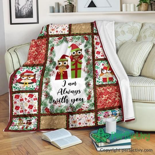 Christmas Owl Sherpa Fleece Blanket