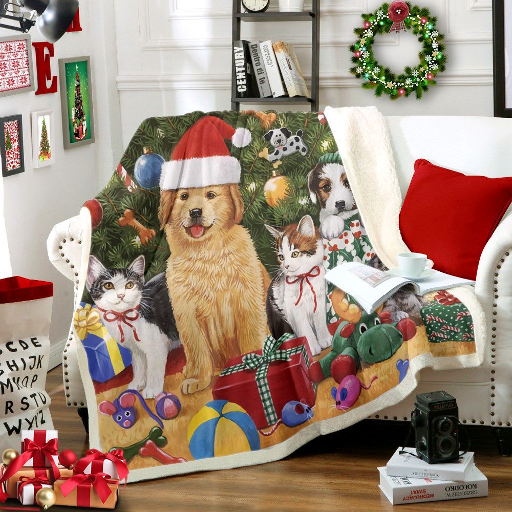 Christmas Party Sherpa Fleece Blanket