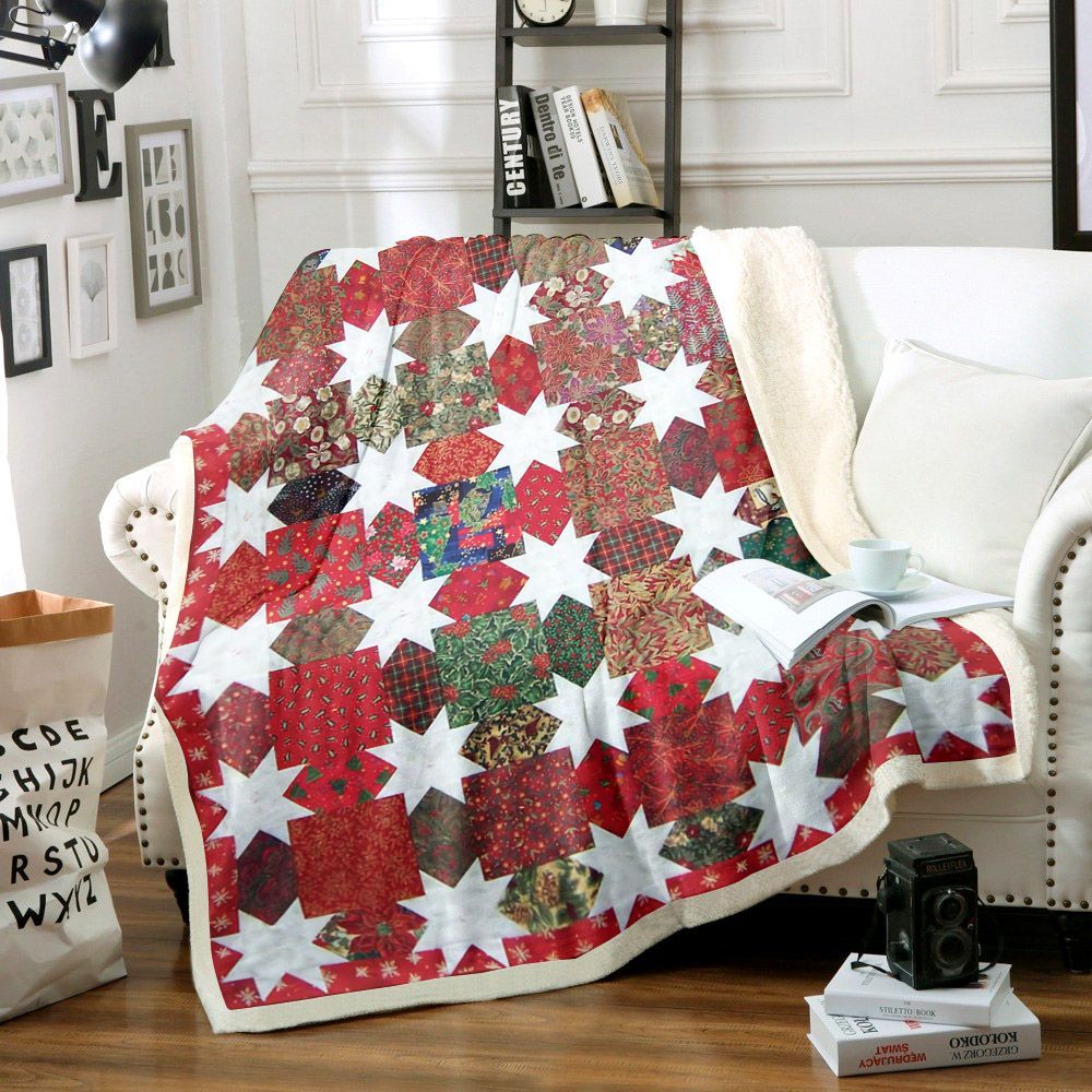 Christmas Pattern Sherpa Fleece Blanket