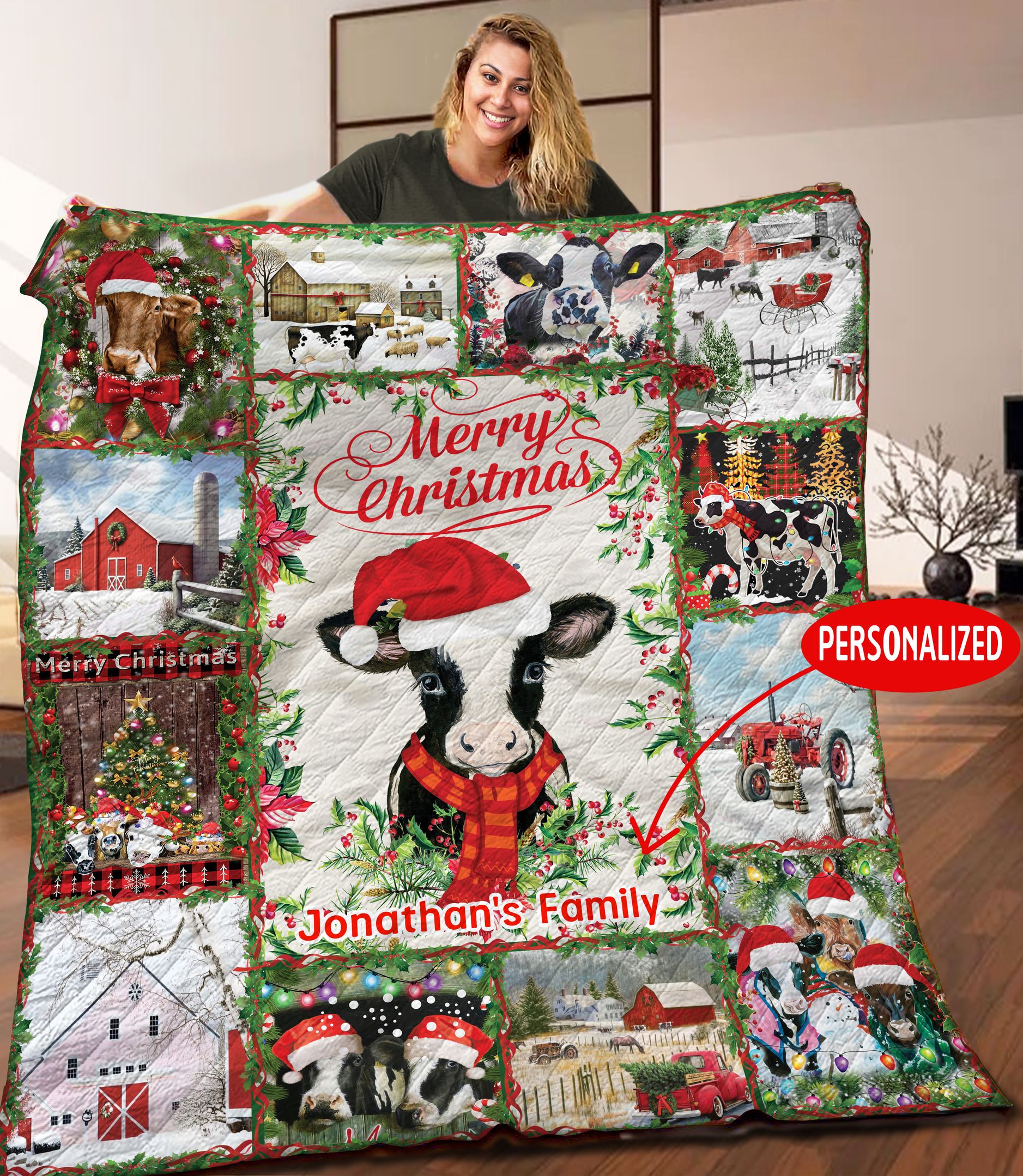 Christmas Personalized HHH111102NH Quilt Blanket