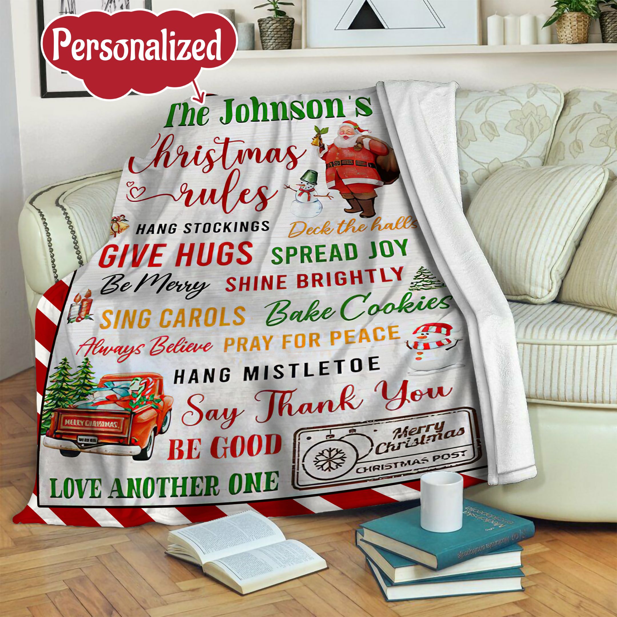 Christmas Personalized Fleece Blanket