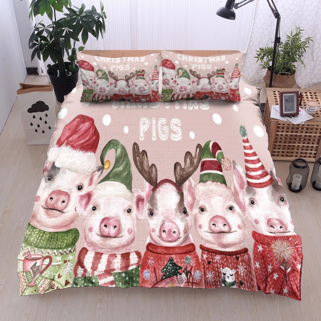 Christmas Pig Bedding Set