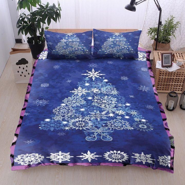 Christmas Pine Tree Blue Bedding Set