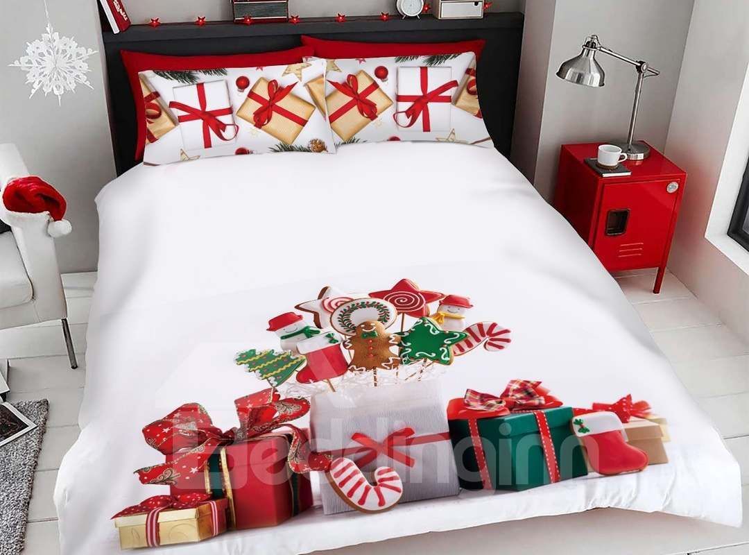 Christmas Presents And Gingerbread 3d Bedding Set