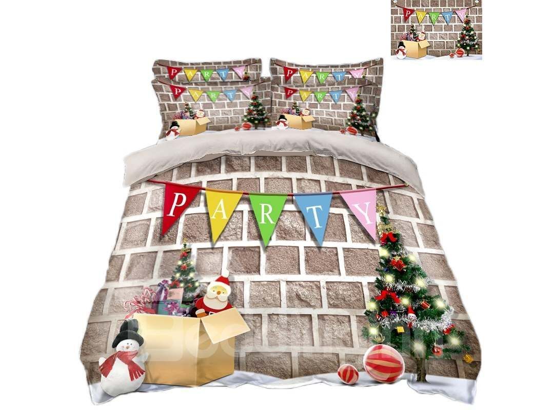 Christmas Presents And Santa Claus Bedding Set