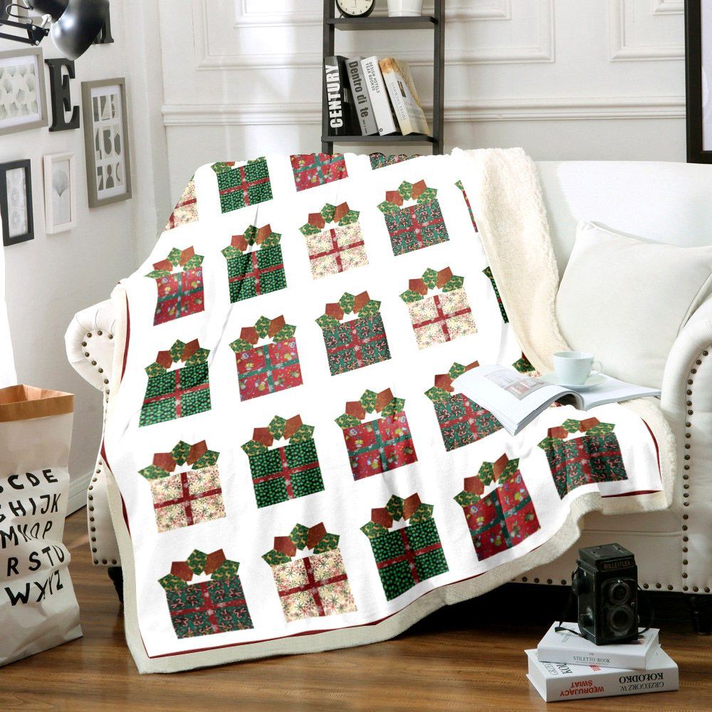 Christmas Presents Sherpa Fleece Blanket