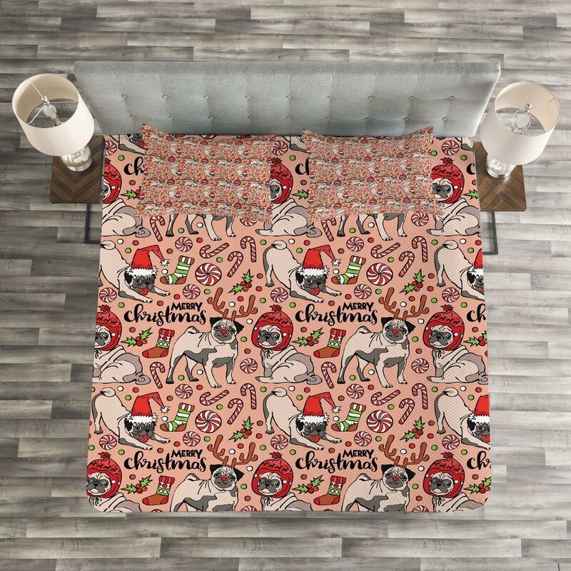 Christmas Pug Bedding Set