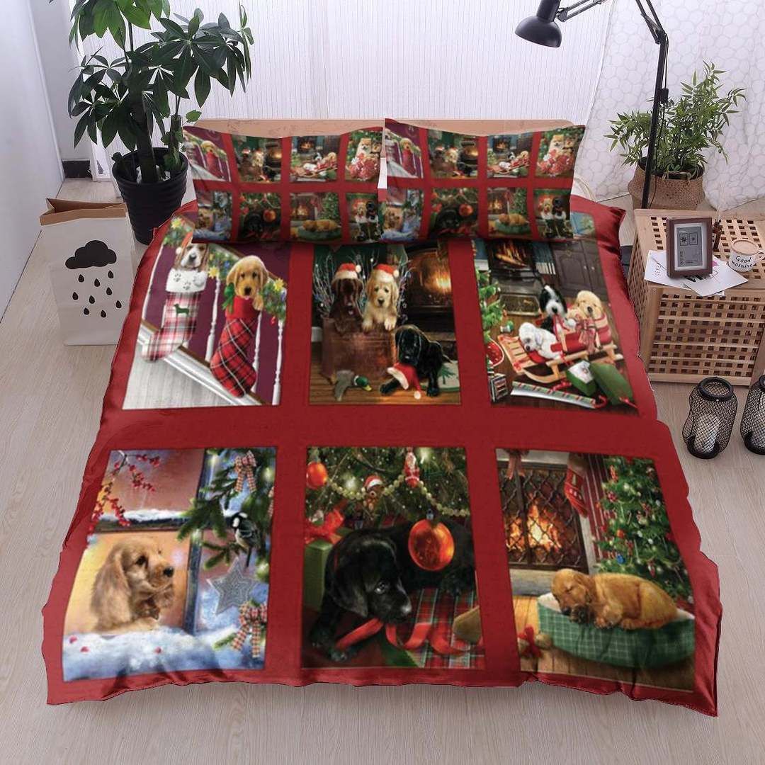 Christmas Puppy Bedding Set