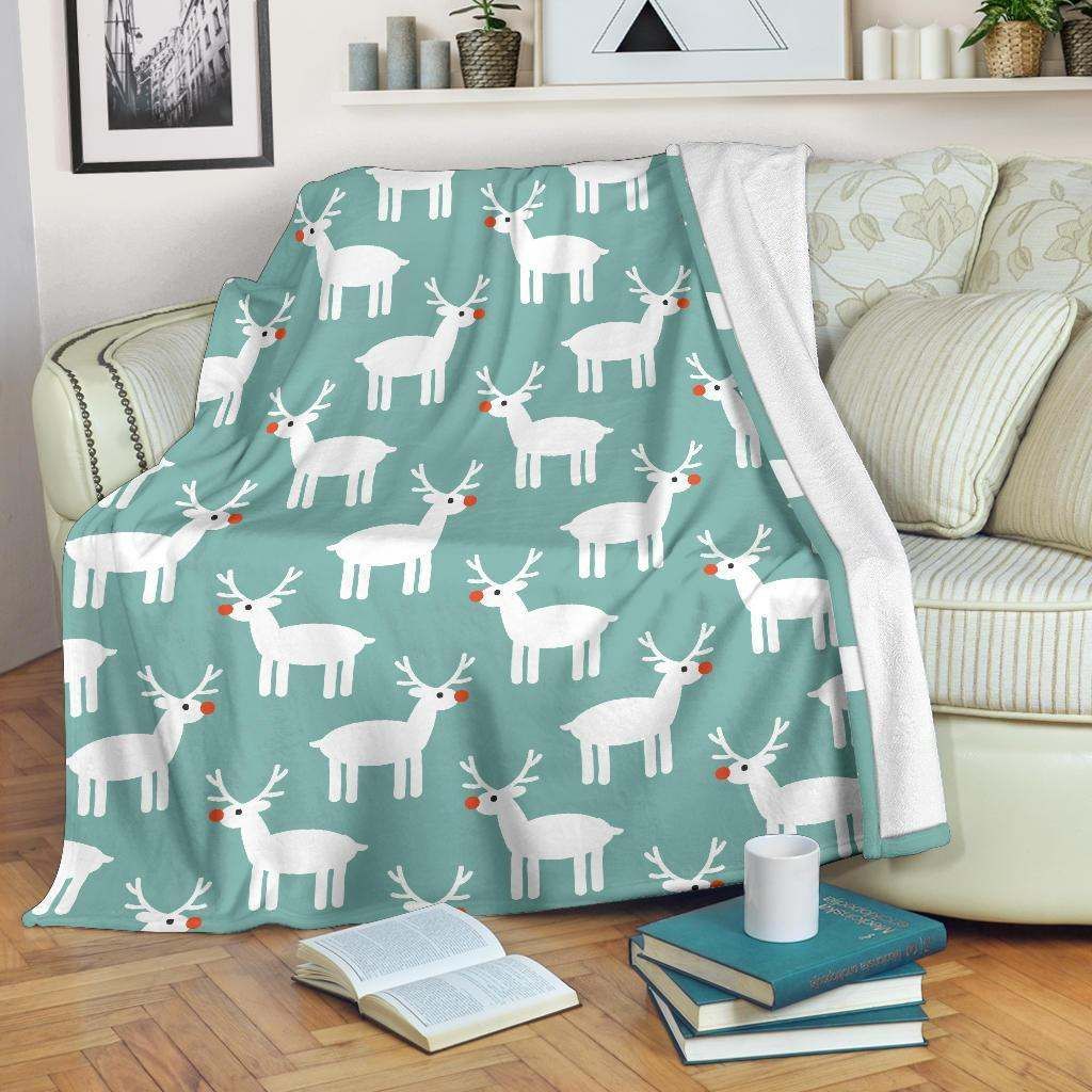 Christmas Reindeer Sherpa Fleece Blanket