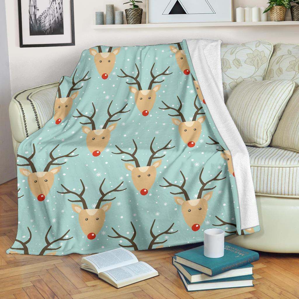 Christmas Reindeer Sherpa Fleece Blanket