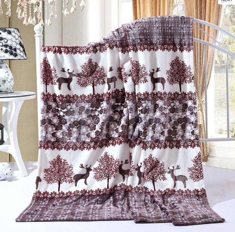 Christmas Reindeer Sherpa Fleece Blanket