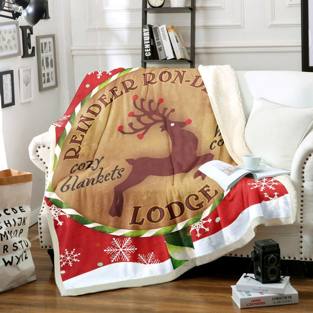 Christmas Reindeer Sherpa Fleece