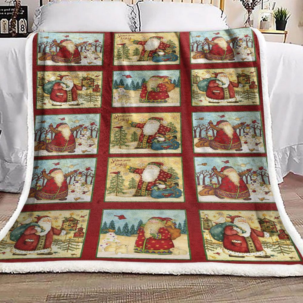 Christmas Santa Sherpa Fleece Blanket