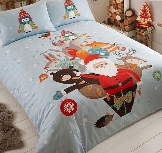 Christmas Santa Penguin Bedding Set
