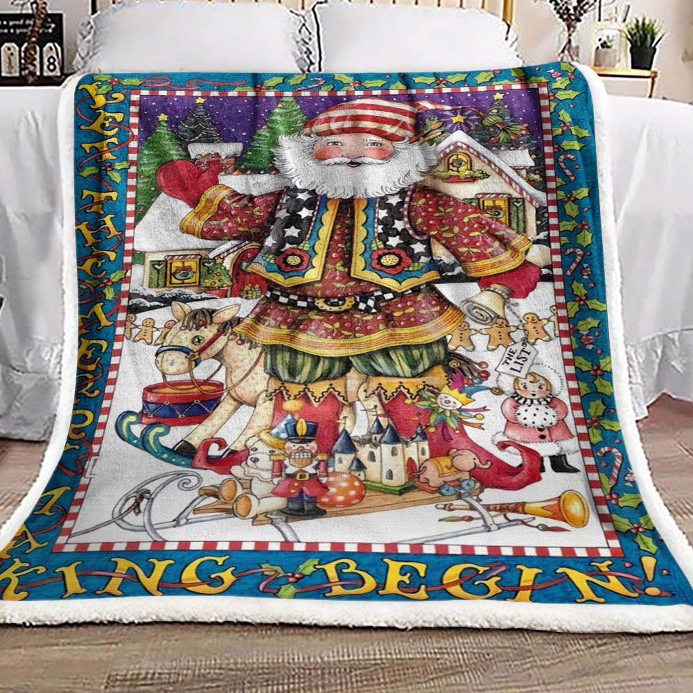 Christmas Santa Claus Sherpa Fleece Blanket