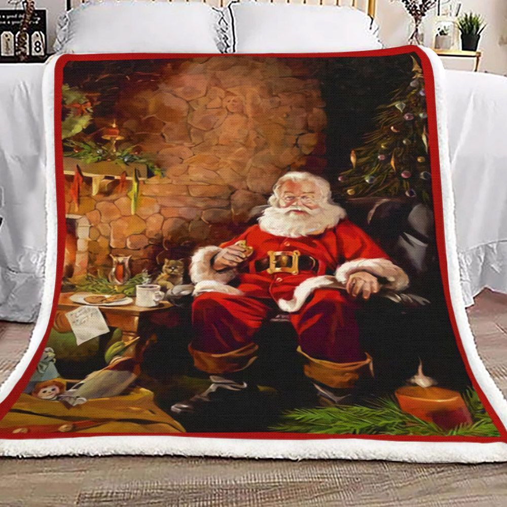 Christmas Santa Claus Sherpa Fleece Blanket