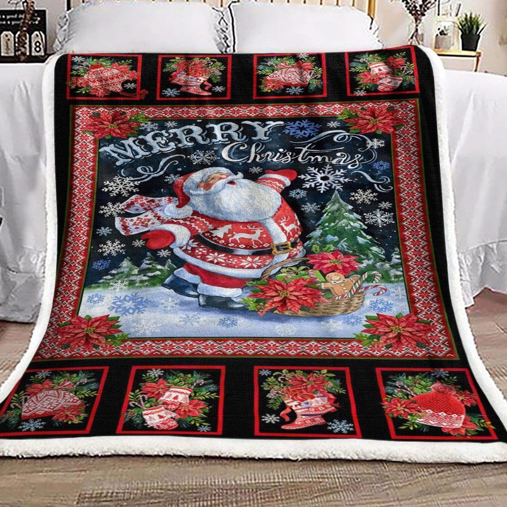 Christmas Santa Claus Sherpa Fleece Blanket