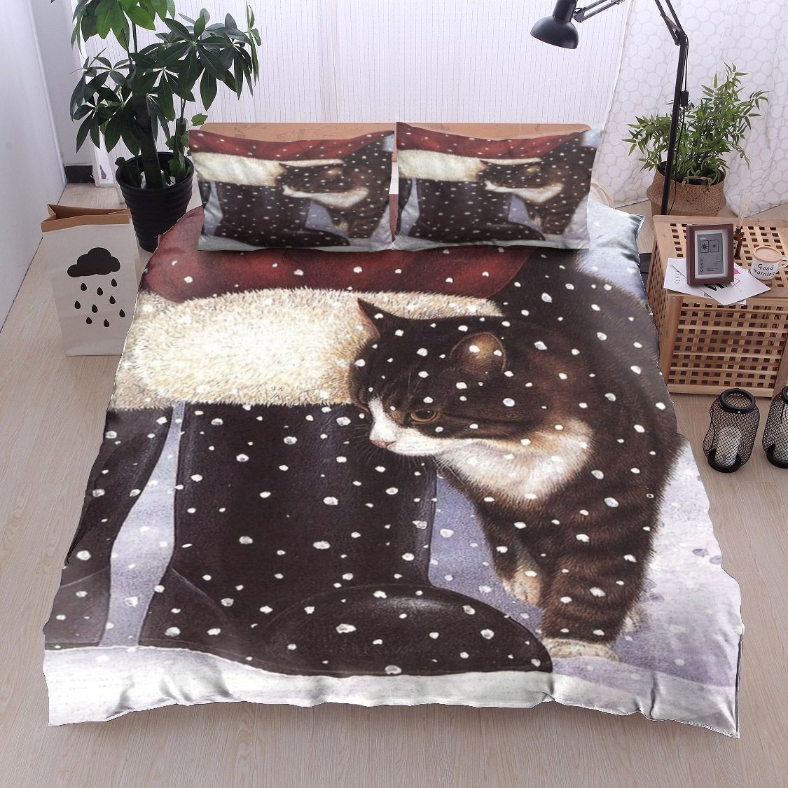 Christmas Santa Claus Cat Bedding Set