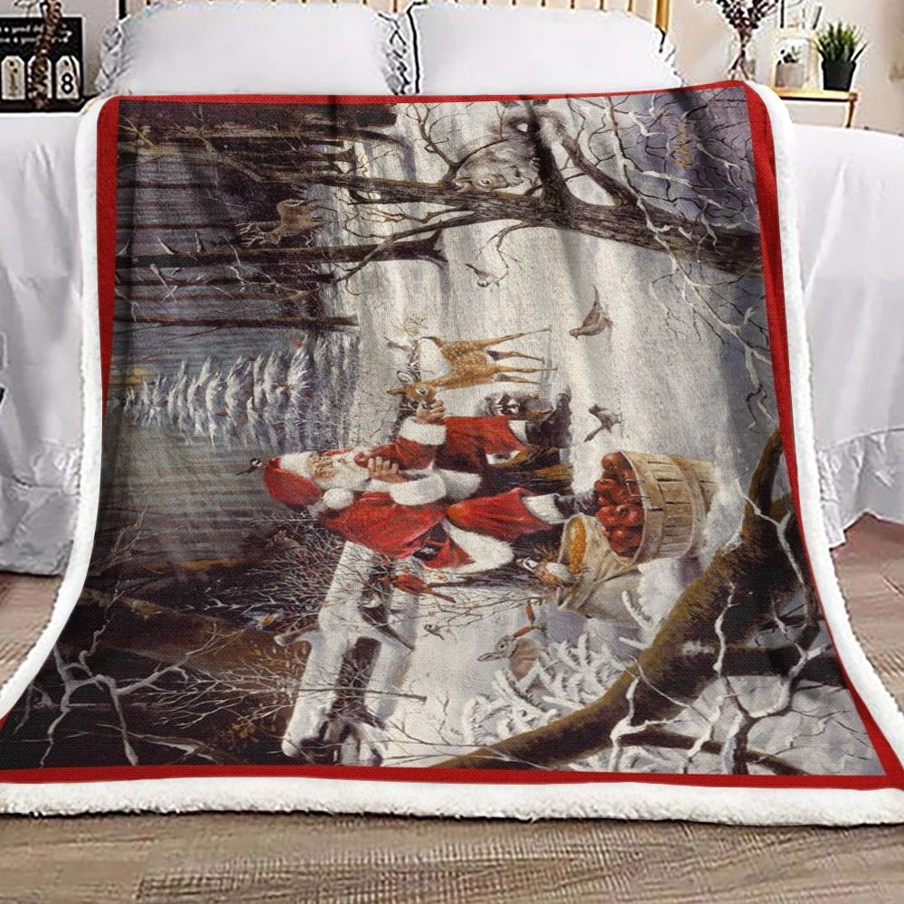 Christmas Santa Claus Sherpa Fleece Blanket