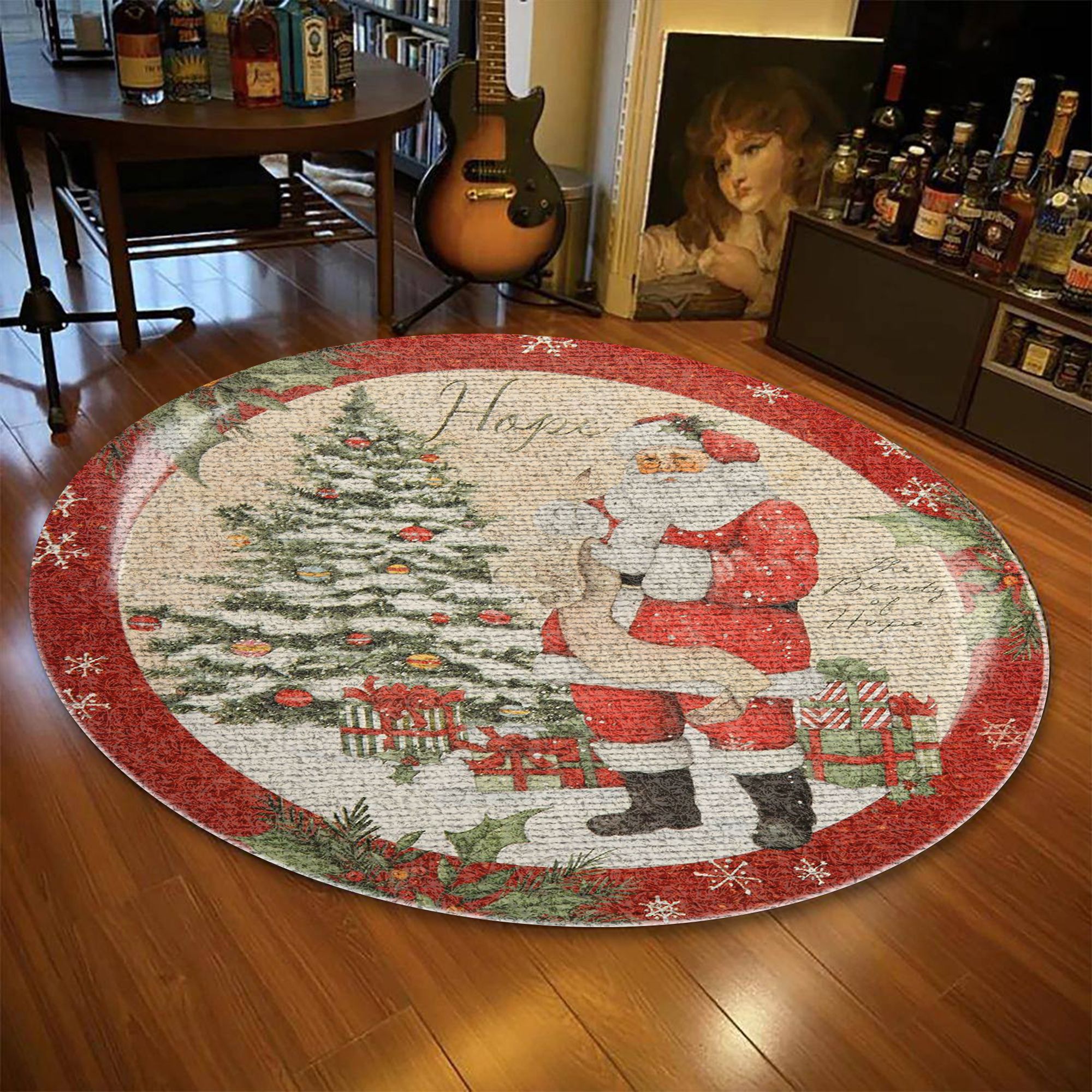 Christmas Santa Claus Round Carpet