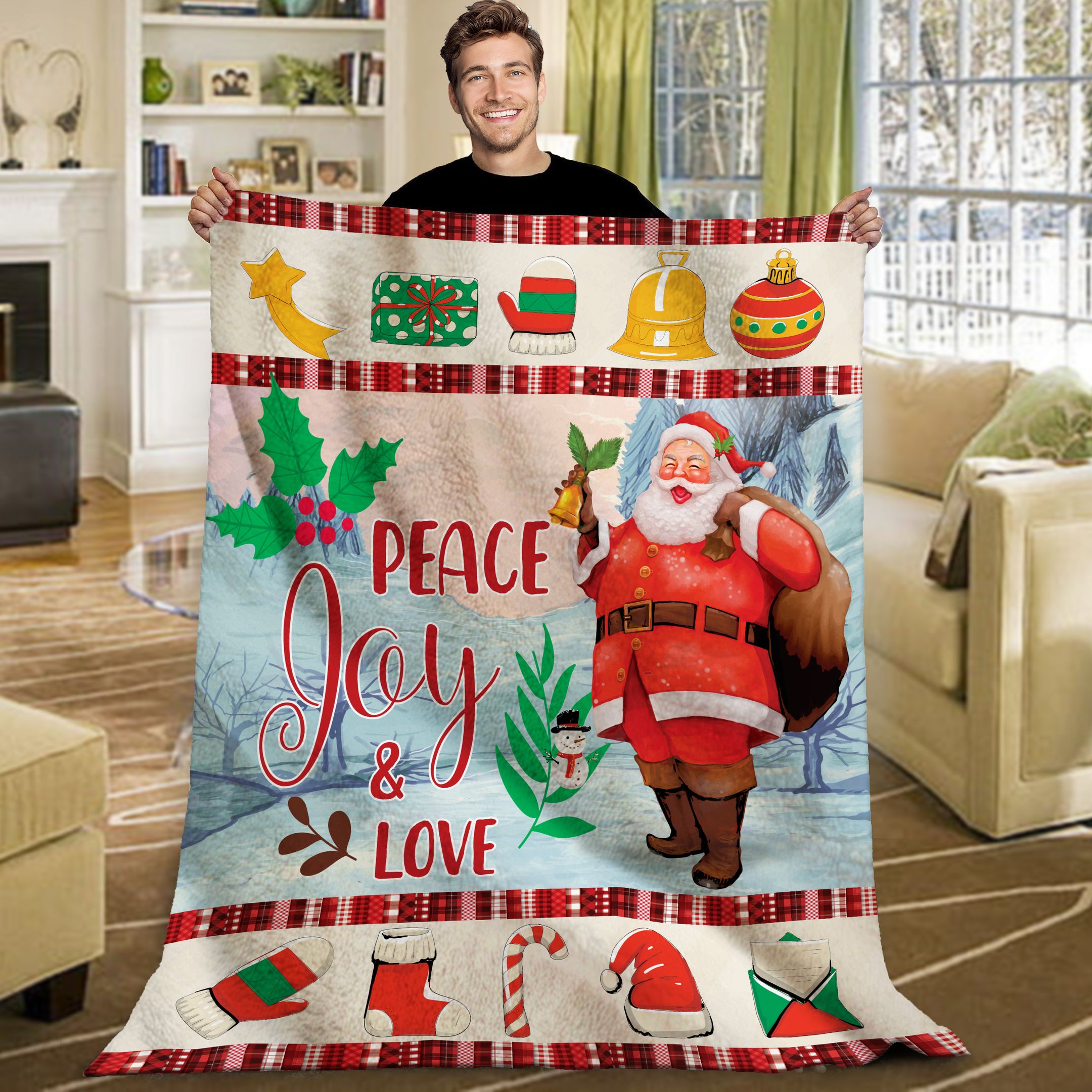Christmas Santa Claus Sherpa Fleece Blanket