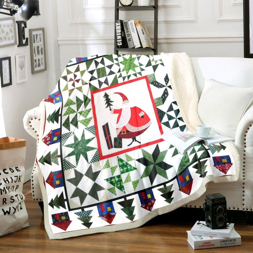 Christmas Santa Claus Sherpa Fleece Blanket