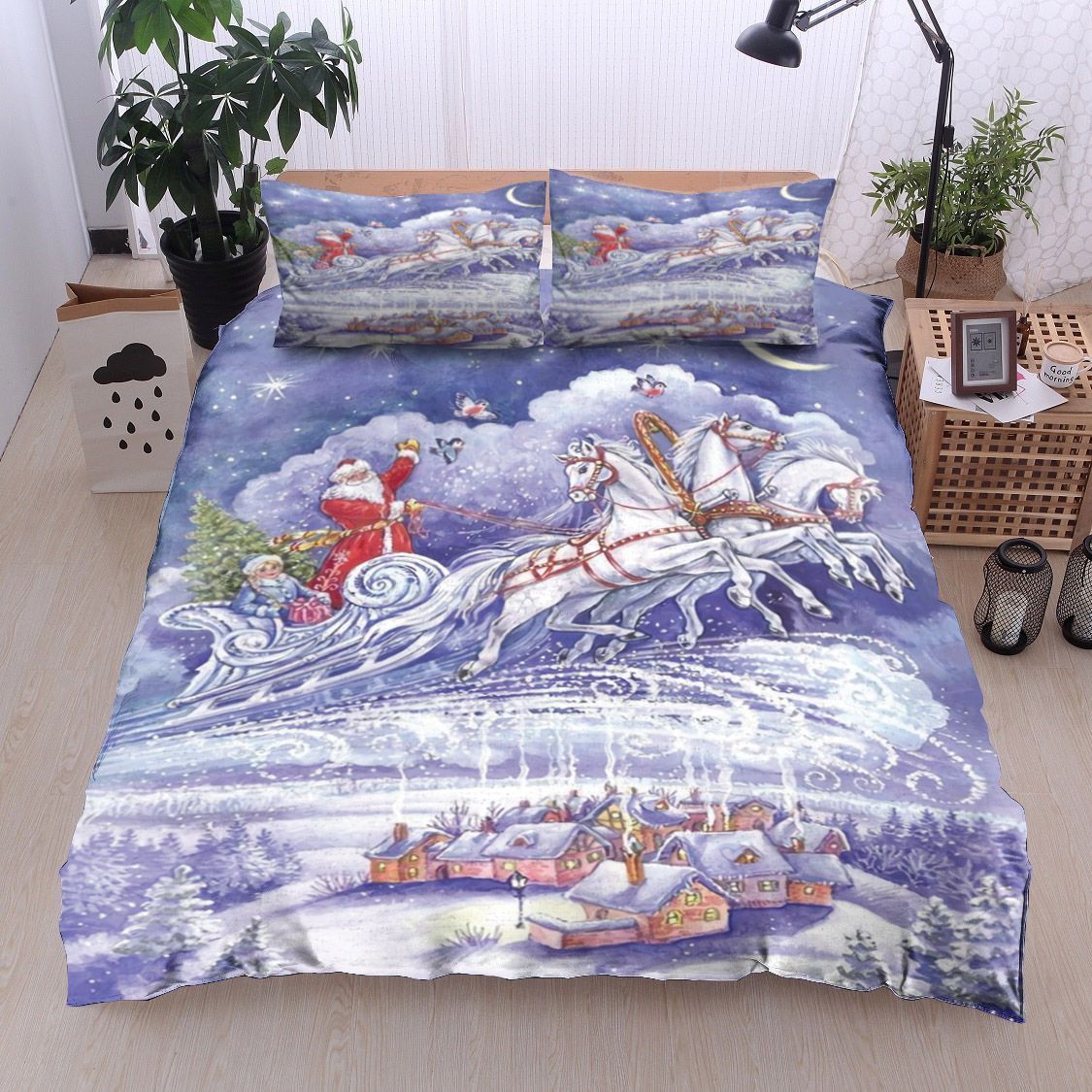 Christmas Santa Claus Horse Bedding Set