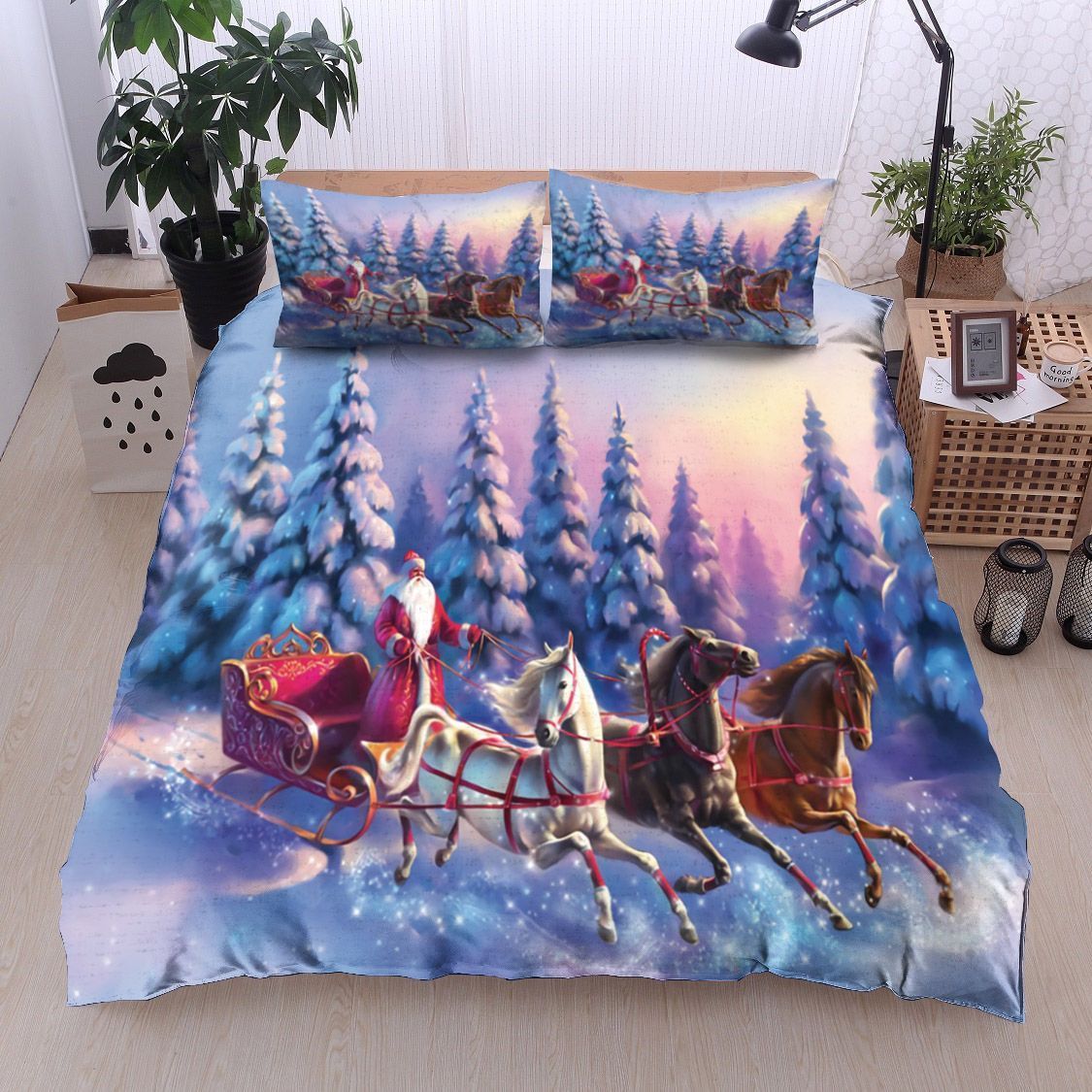 Christmas Santa Claus Horse Bedding Set