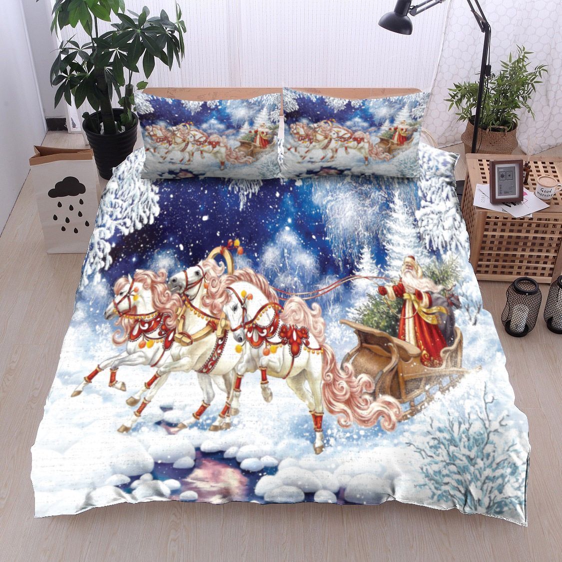 Christmas Santa Claus Horse Bedding Set