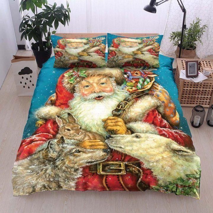 Christmas Santa Claus Rabbit Wolf Bear Reindeer Bedding Set