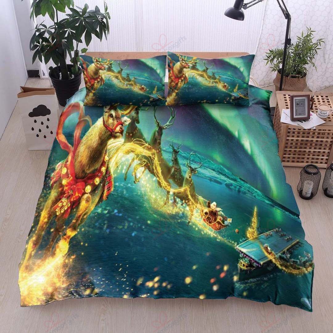 Christmas Santa Claus Reindee Bedding Set