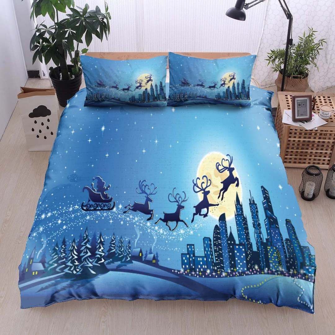 Christmas Santa Claus Reindeer Bedding Set