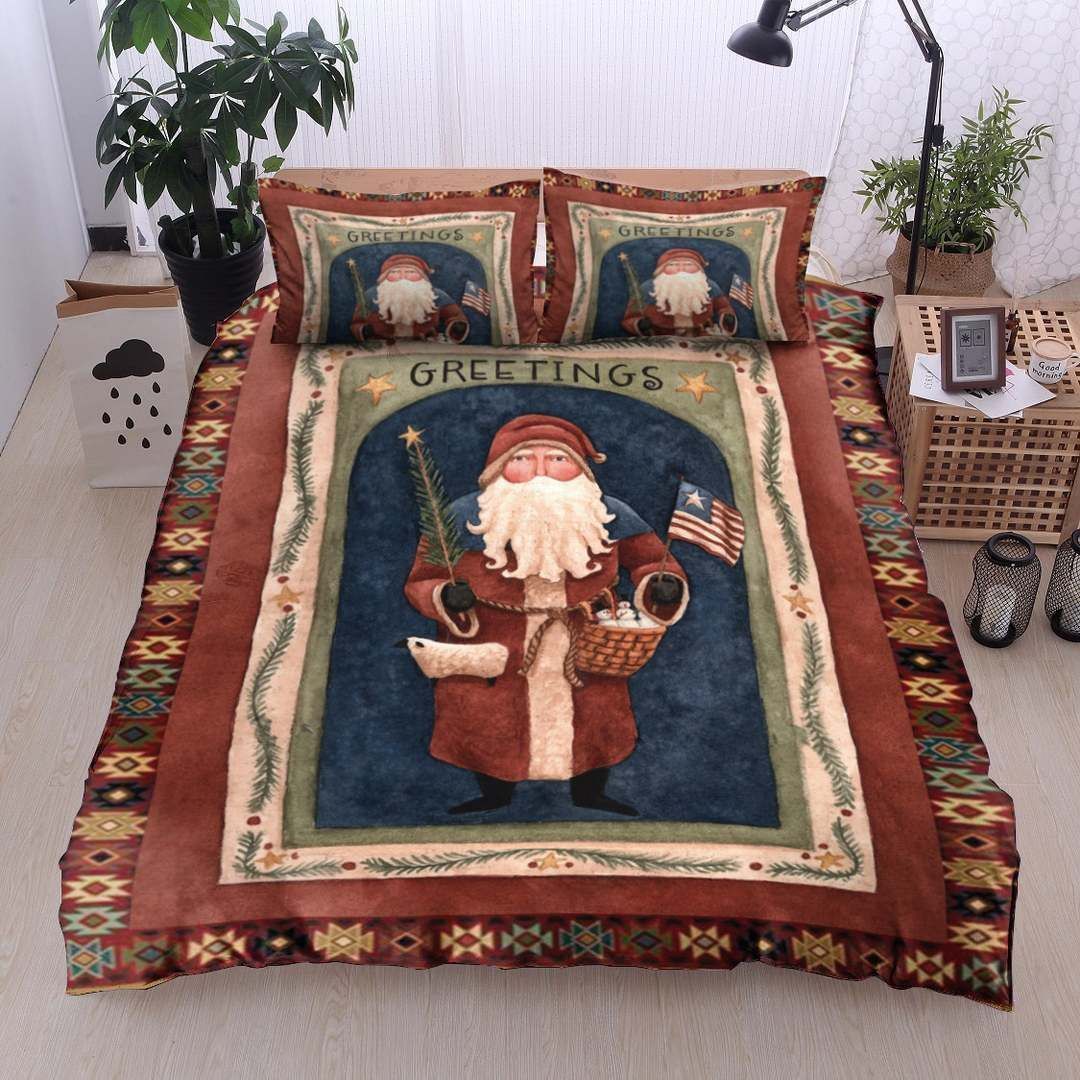 Christmas Santa Claus Vintage Bedding Set