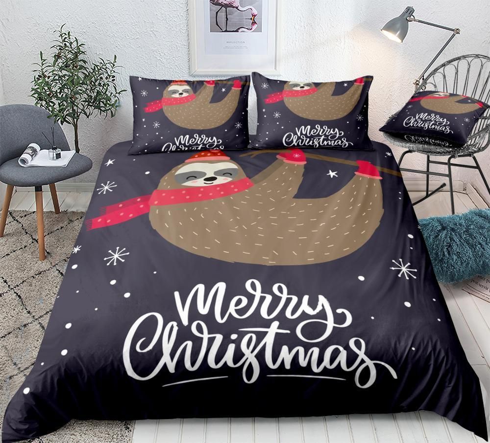 Christmas Sloth Bedding Set