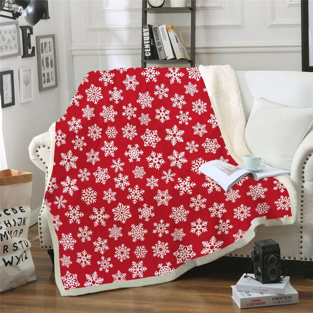 Christmas Snow Sherpa Fleece Blanket