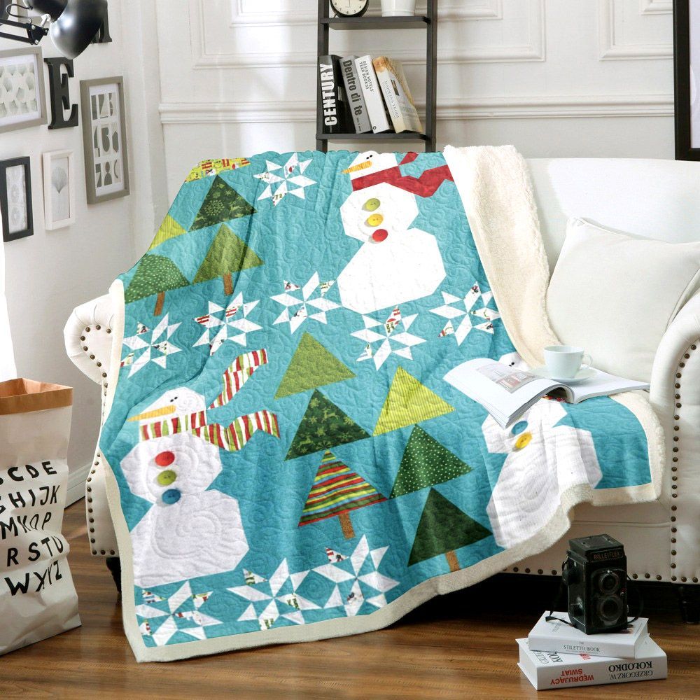 Christmas Snow Sherpa Fleece Blanket