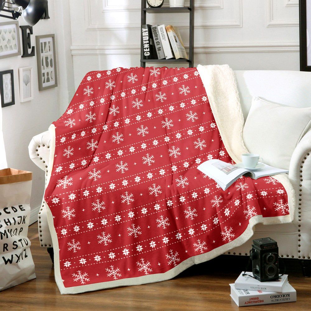 Christmas Snowflake Sherpa Fleece Blanket