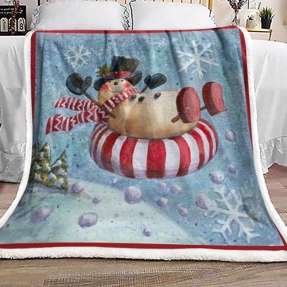Christmas Snowman Sherpa Fleece Blanket