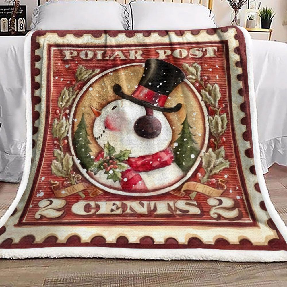 Christmas Snowman Sherpa Fleece Blanket