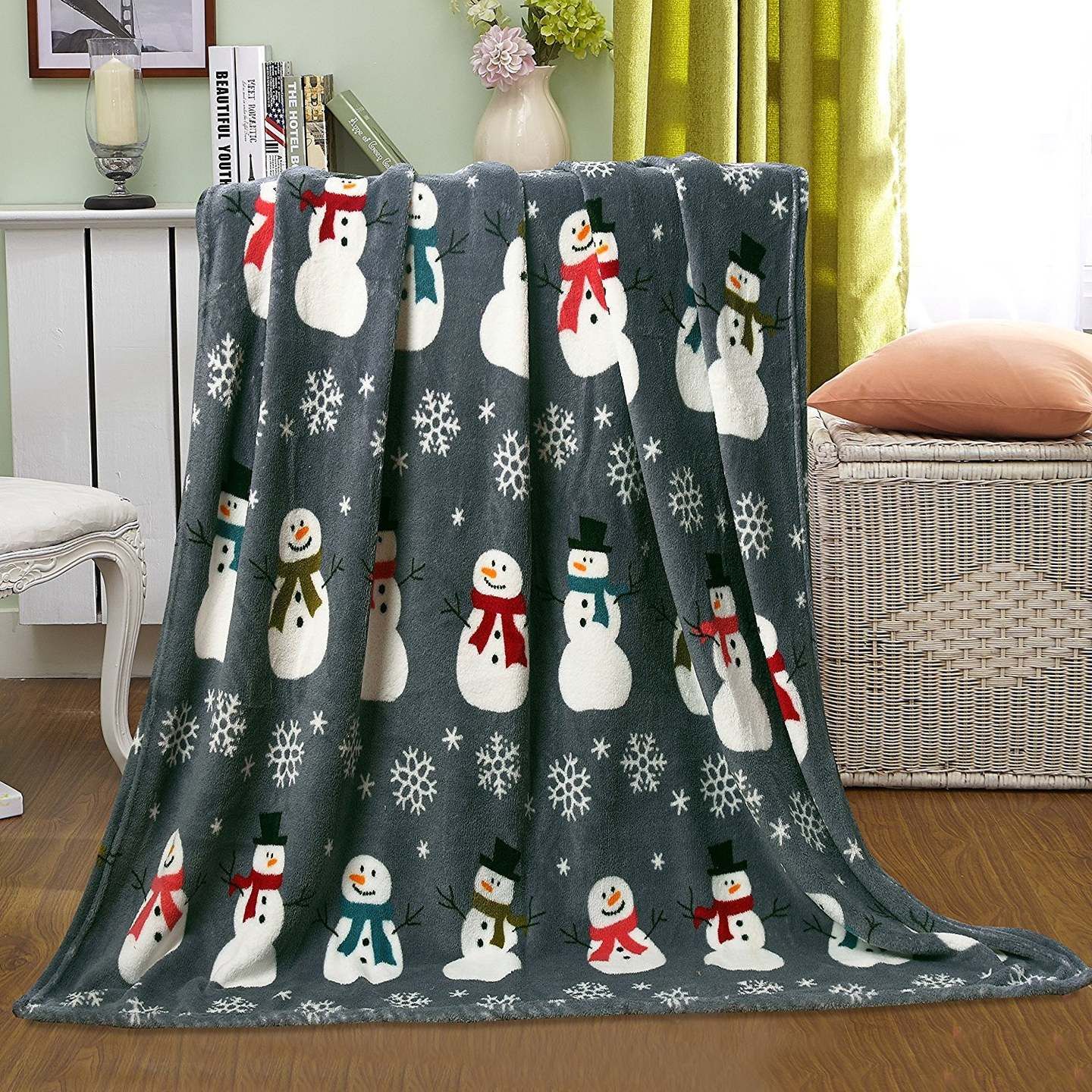 Christmas Snowman Sherpa Fleece Blanket