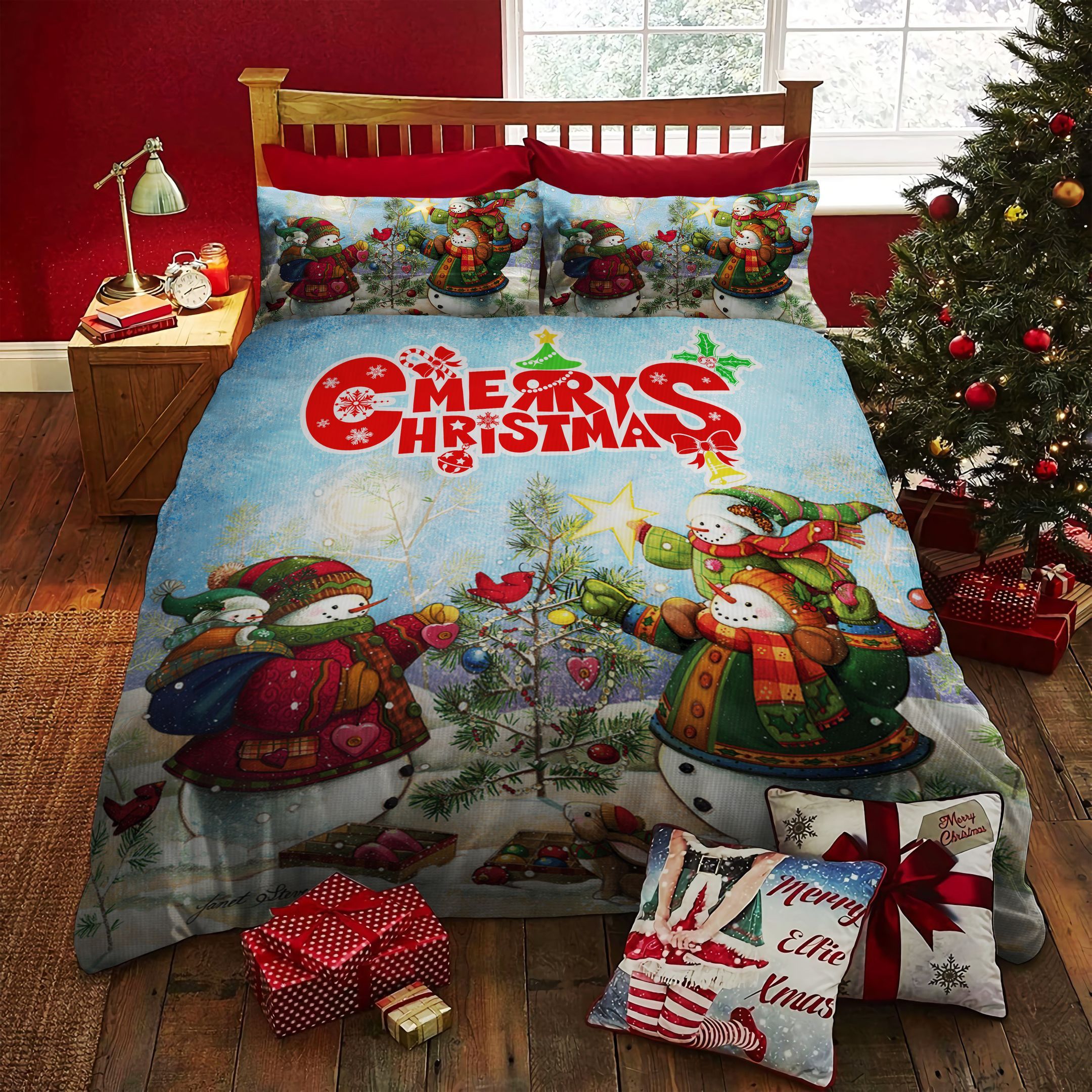 Christmas Snowman Bedding Set