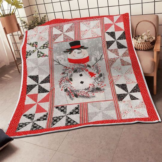 Christmas Snowman Fleece Blanket