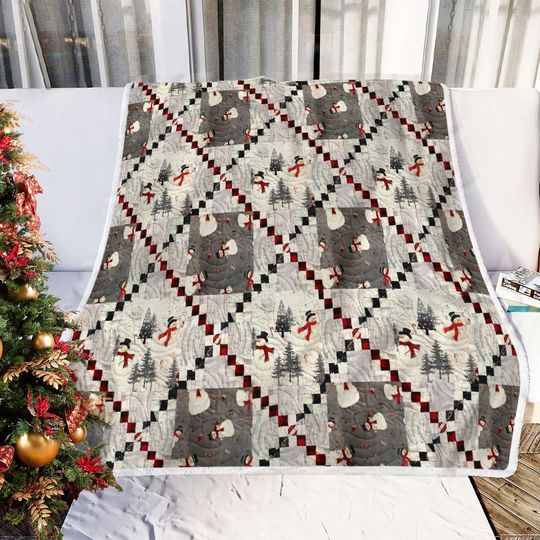 Christmas Snowman Fleece Blanket