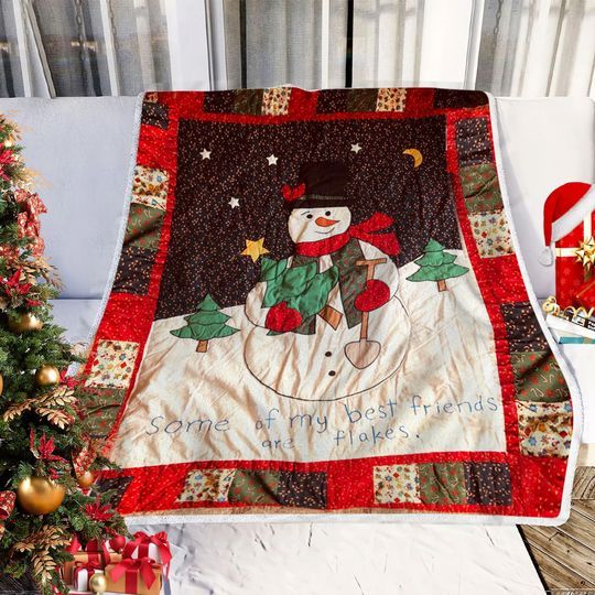 Christmas Snowman Fleece Blanket