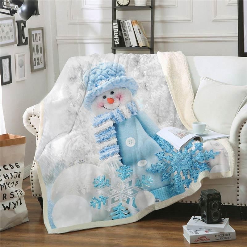 Christmas Snowman Fleece Blanket